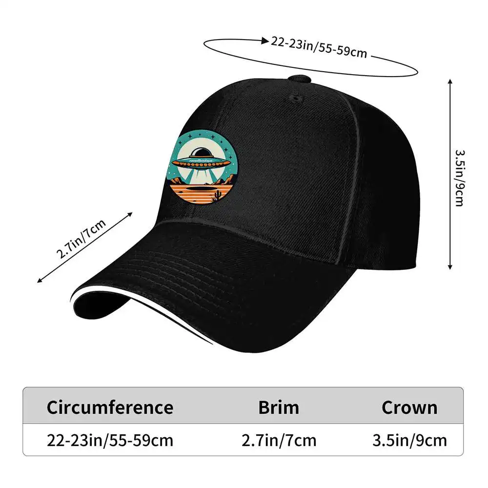 UFO Alien Spaceship Desert Scene Baseball Cap Unisex Adjustable Polyester Outdoor Cap