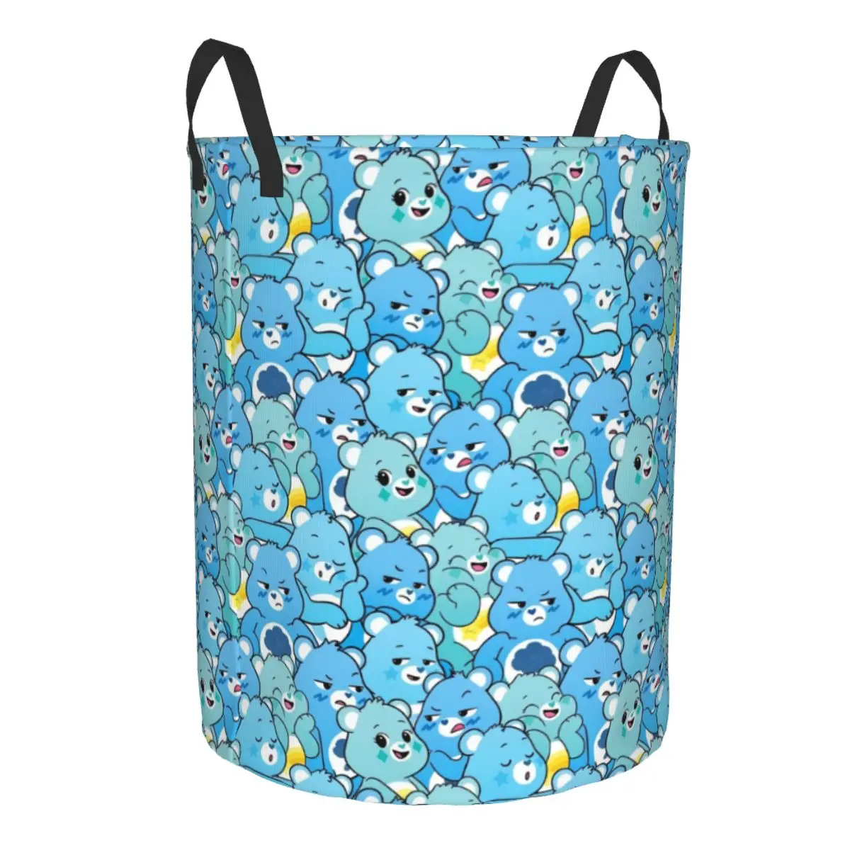 Custom Care Bears Crowd Pattern Laundry Basket Collapsible Anime Rainbow Bear Clothing Hamper Toys Organizer Storage Bins