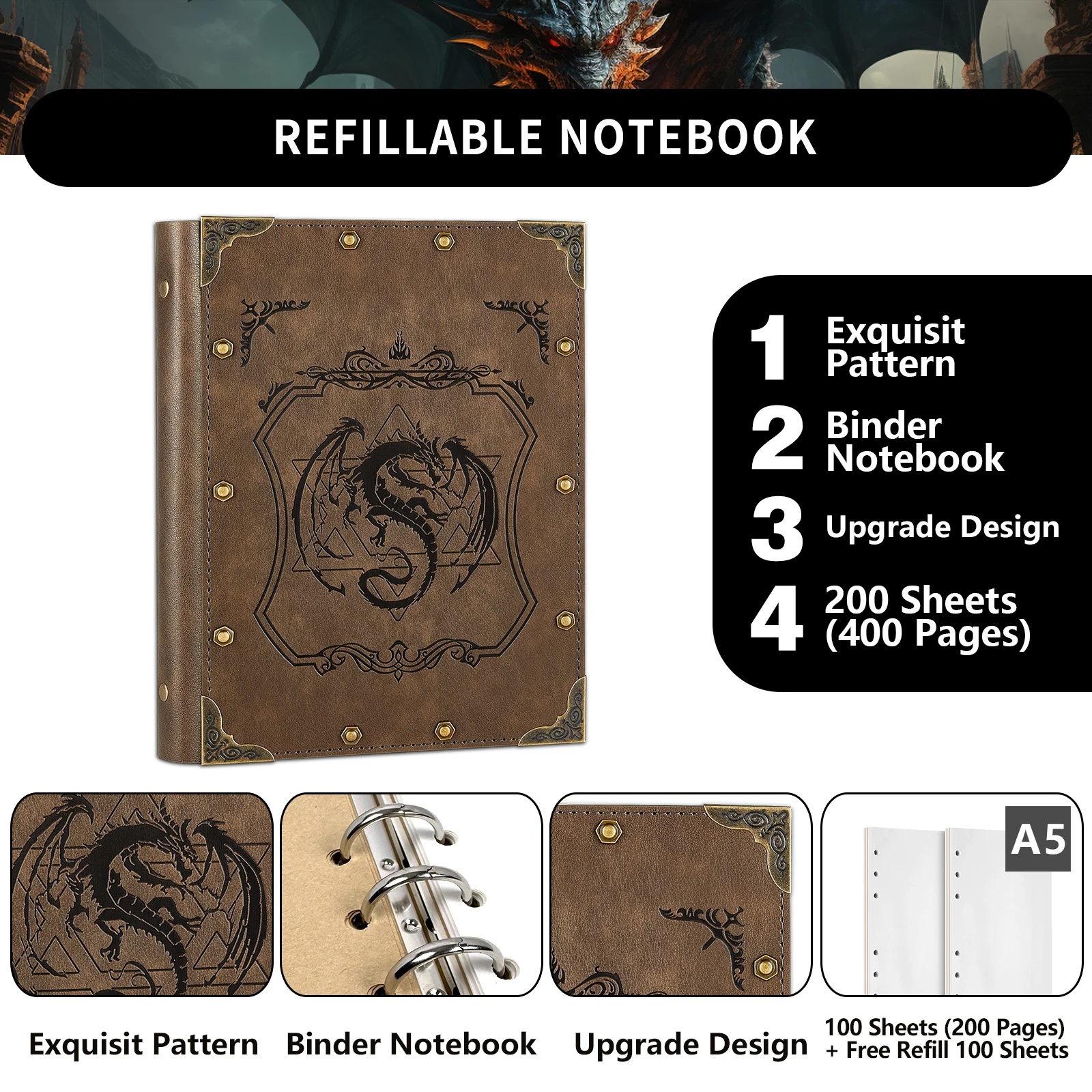 DND cuaderno/Diario para mazmorras y dragones/D & D. Grandes accesorios RPG regalo para DM's y jugadores, hombres o mujeres