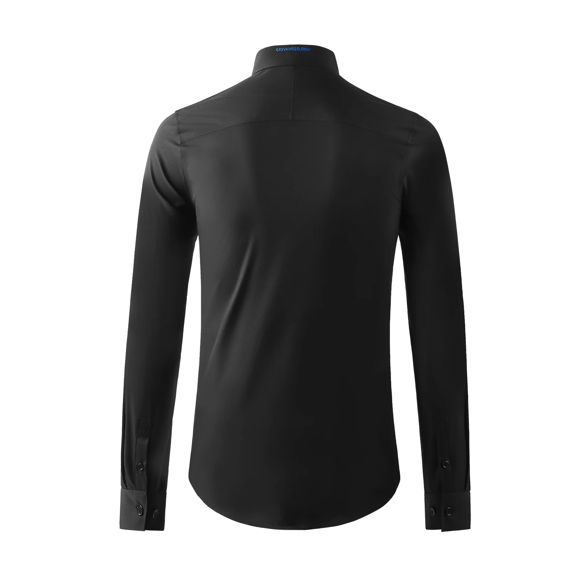 Camicia da uomo a maniche lunghe ricamata con colletto a farfalla in stile cinese taglie forti Camicia da lavoro di moda di marca M-4XL