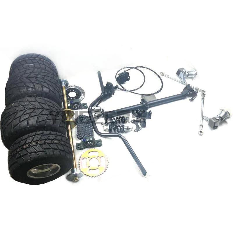 

GO KART KARTING ATV UTV Buggy 65CM Rear Axle Steering Column Tie Rods Flanges With 10X4.50-5" Wheels