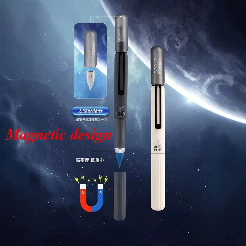 

Space Magnetic Design Fountain Pen Black Fine EF 0.38MM Nib Ink Pen Writing Stationery Student Office Supplies PK MAJOHN A1 A2