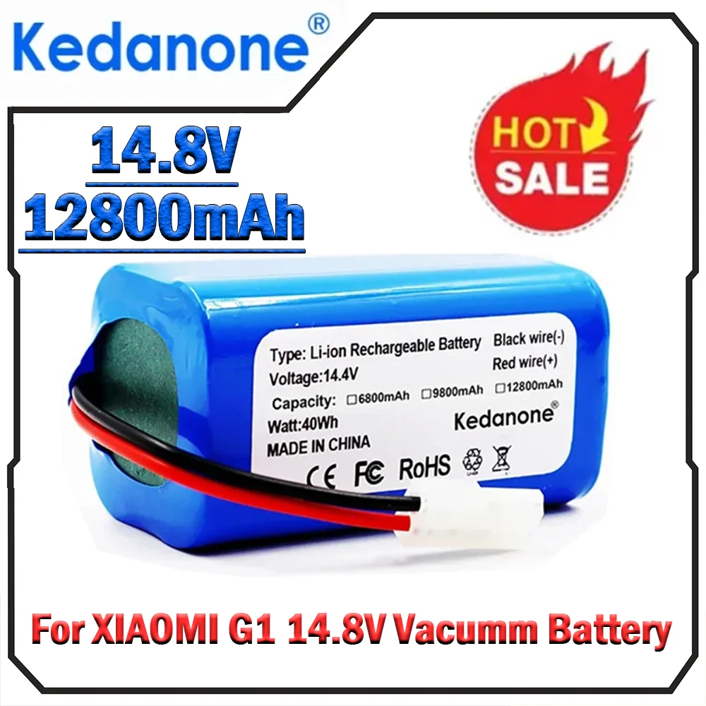 

14.4V 12800mAh Lithium Ion Battery,Suitable for Xiaomi Robot Vacuum Mop Essential G1 (SKV4136GL) (MJSTG1) Robot Vacuum Cleaner