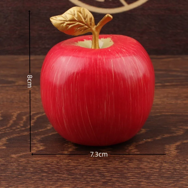 Adorno de latón, fruta de la paz, estilo chino, simulación creativa, manzana roja, pequeño regalo artesanal de Metal
