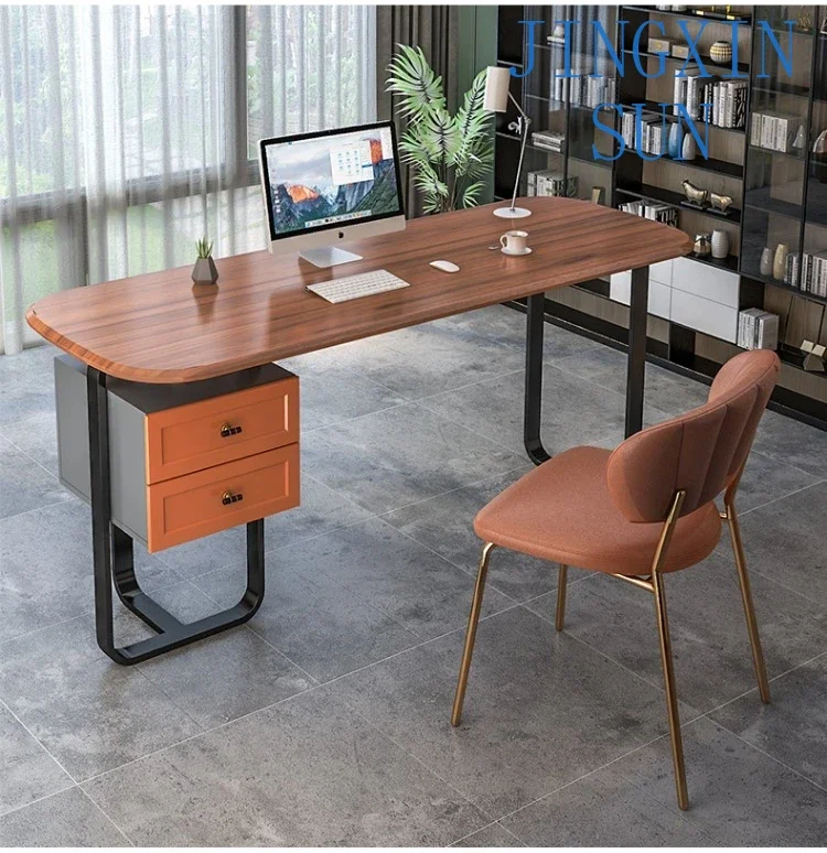 Light luxury desk, modern Nordic household desktop computer desk, study desk, solid wood black office desk