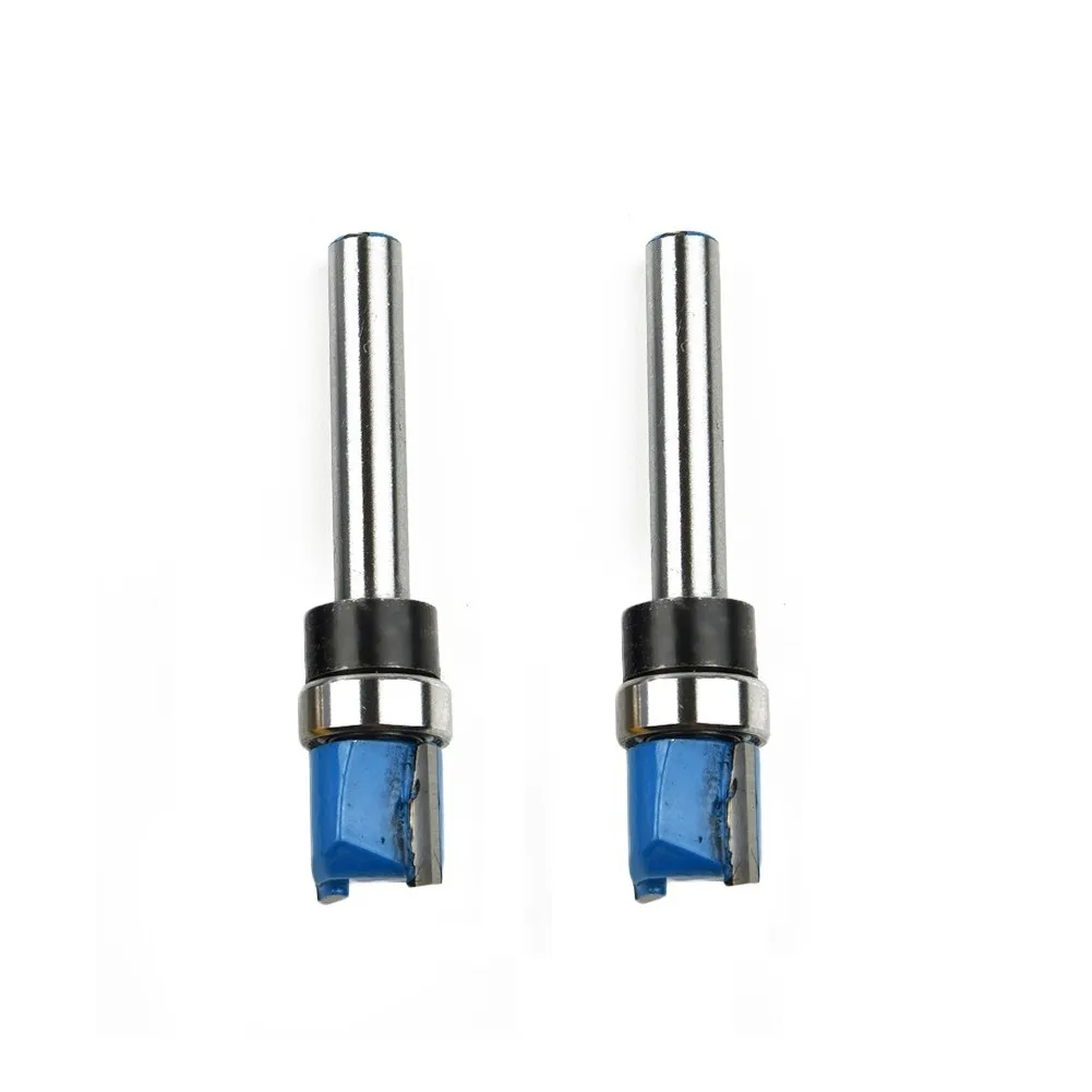 2pcs 1/4 Inch Shank For Carbide Router Bits Flush Trim For Top Bearing Pattern Milling Cutter For Wood For Acrylic Trimming