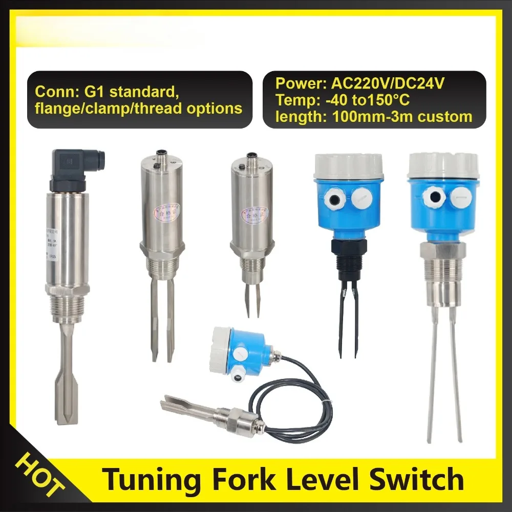 Liquid Level Detector 220V 24V Point Level Switch for Industrial Use Tuning Fork Level Switch Vibrating Fork Sensor