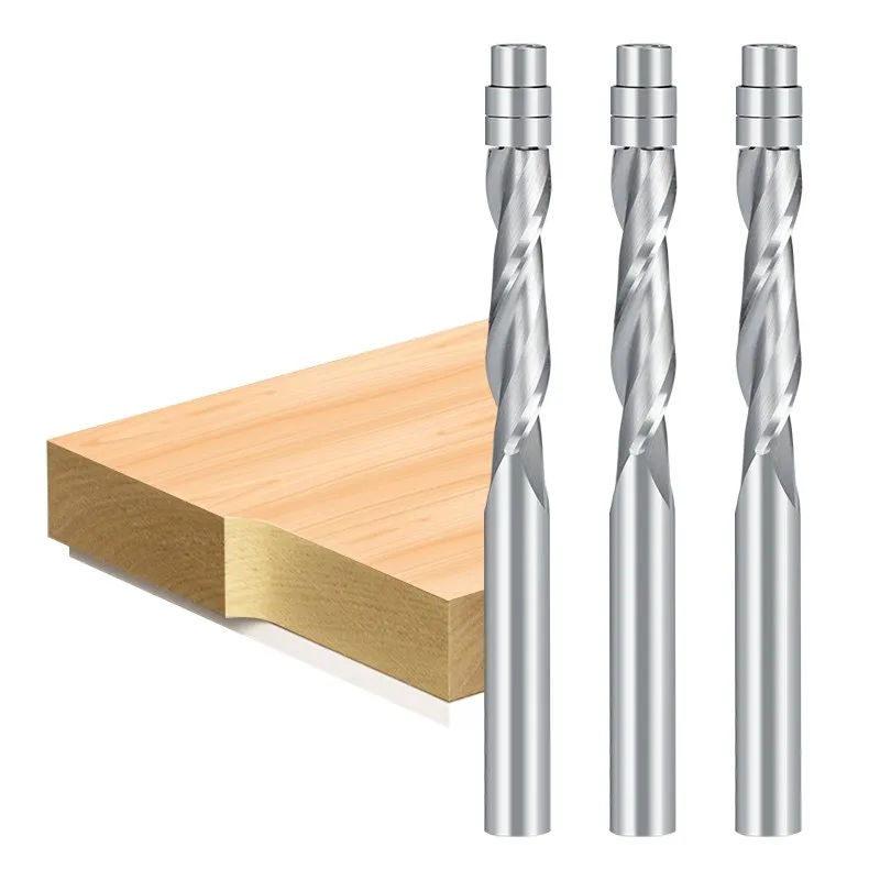 XCAN Milling Cutter 2 Flute Up Cut Flush Trim Router Bit with Bearing Guided 1/4\