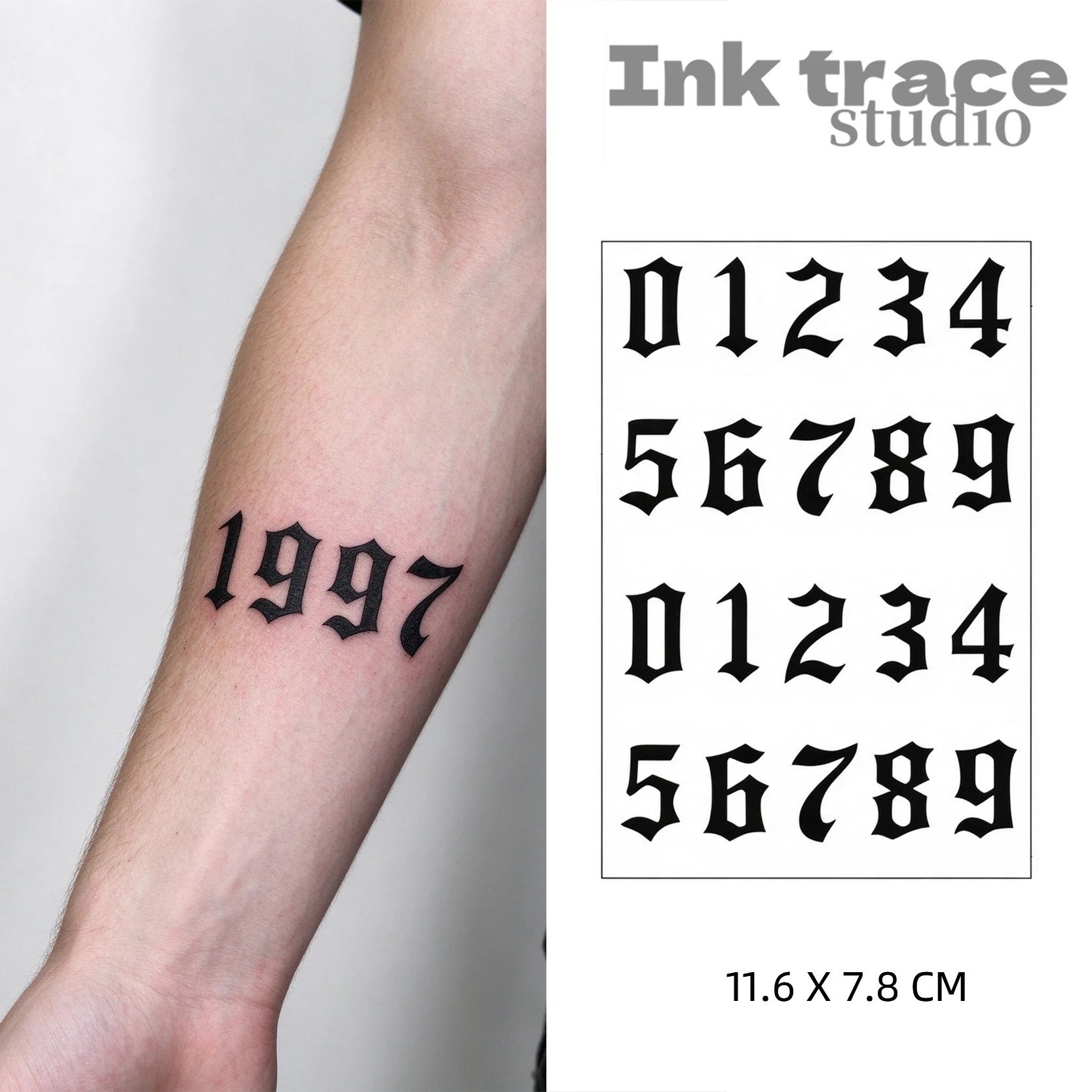 Waterproof Semi-permanent Tattoos,Arabic numeral,Finger Tattoos, Magic Tattoos, Lasts 1-2 Weeks, Tattoos For Man and Woman