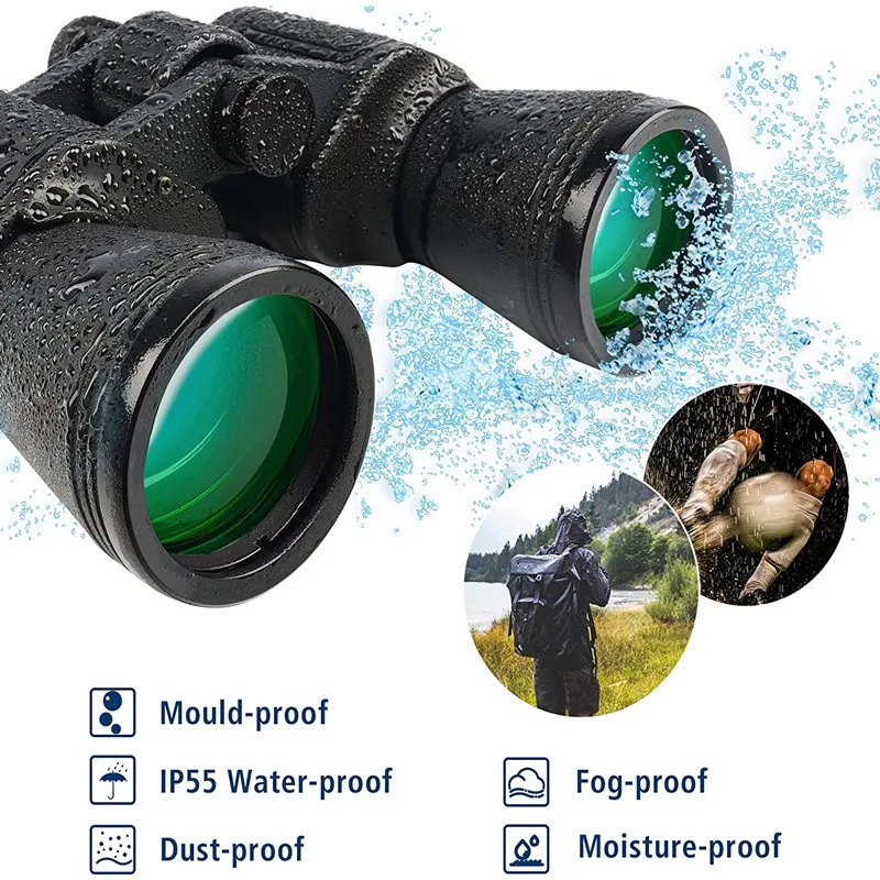 Professional Binoculars with Low Light Night Vision Powerful Telescope Long Range Waterproof Military Hunting Camping Equipment