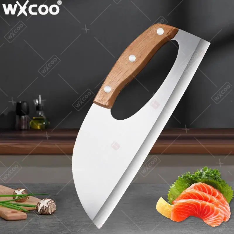 WXCOO Fleischbeil Messer Küchenchef für Gemüsefleisch Schneiden Chopper Edelstahl Zahnsparendes Küchenmesser Zubehör