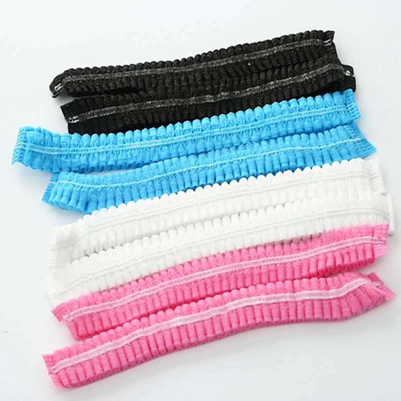 10pcs Non-woven Disposable Shower Caps Pleated Anti Dust Hat Women Men Bath Caps For Spa Hair Salon Beauty Accessories#127