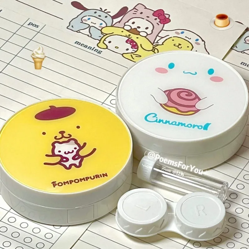 Neue Cartoon Animation Peripherie Cinnamoroll Pompom Purin Serie Kontaktlinsenbehälter Niedliche Sanrio Girly Herz Kreative Aufbewahrungsbox