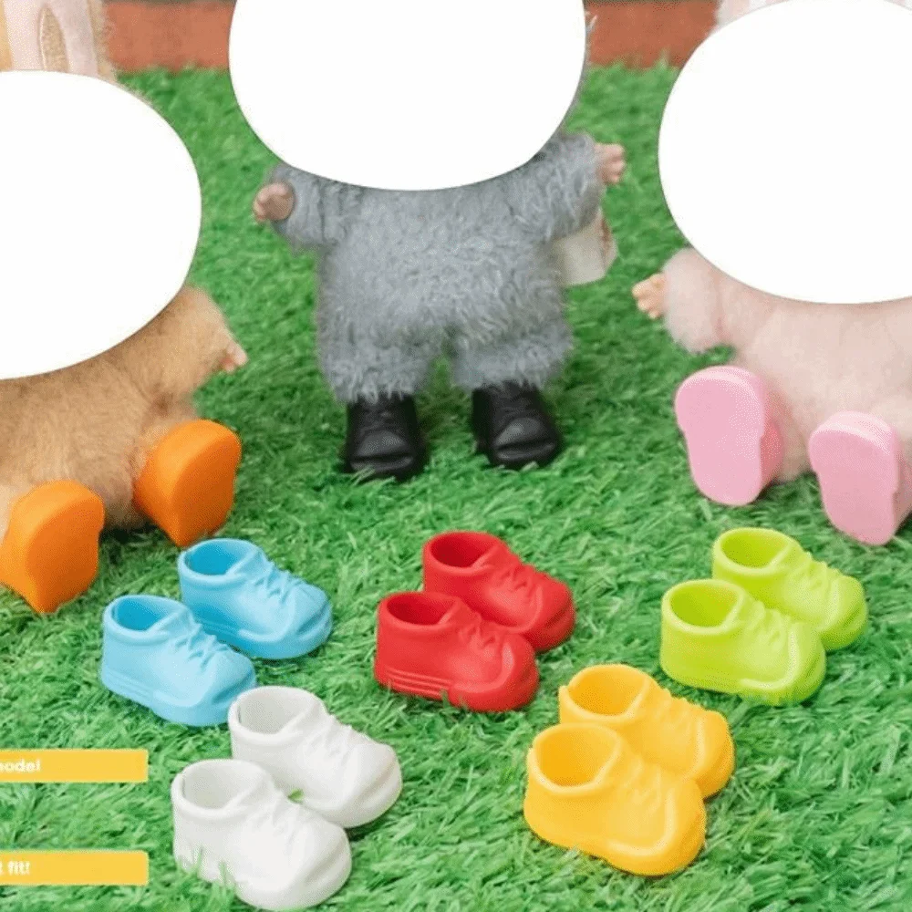 Per scarpe giocattolo bambola di peluche da 17 cm Uso domestico Giocattoli di peluche morbidi per scarpe Scarpe da tavola aperte Scarpe di plastica