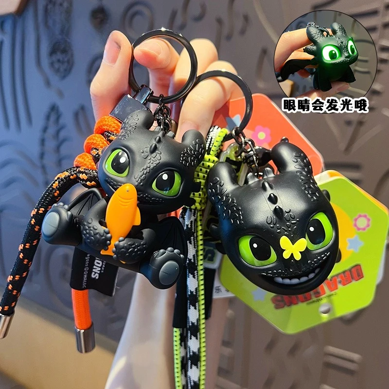 

How to Train Your Dragon Toothless Night Fury Keychain Light Sound Carabiner Clip Bag Key Pendant Gift for Anime Fans Collectors