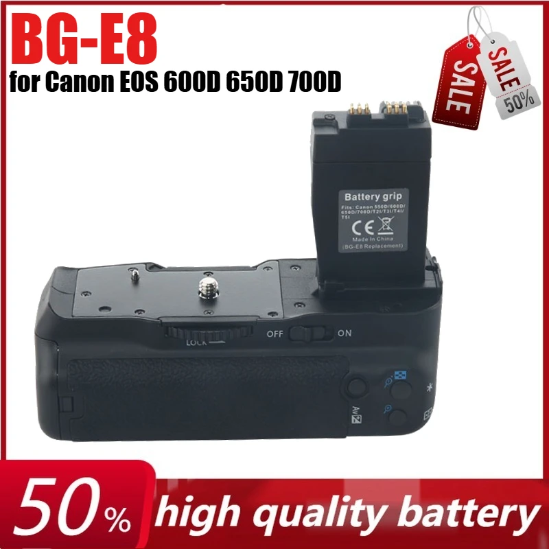 

BG-E8 SLR Replacement Battery Grip Handle for Canon EOS 600D 650D 700D 550D/ Rebel T2i T3i T4i T5i SLR Cameras