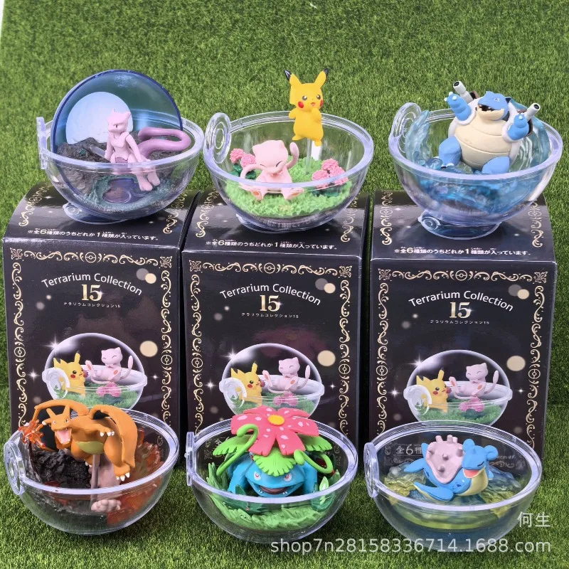 

Коллекционные игрушки-сюрпризы Pokemon: Террариумная коллекция, 15 миниатюрных фигурок-шаров Crystal Elf Ball, аниме-фигурки, куклы, коллекционные украшения