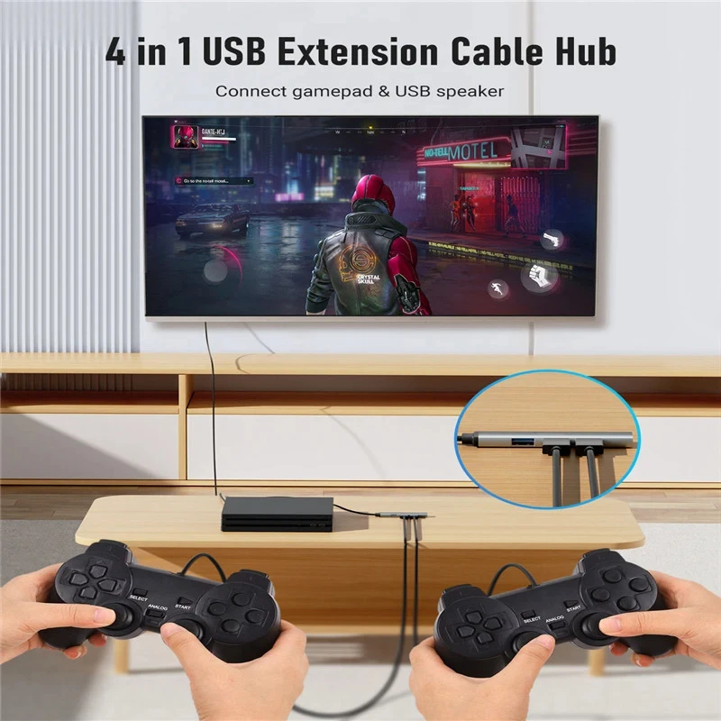 KEBIDUMEI 4 in 1 USB Hub USB 3.0 5Gbps Splitter OTG Adapter for Desktop PC Laptop Macbook Mouse Keyboard U Disk Docking Station