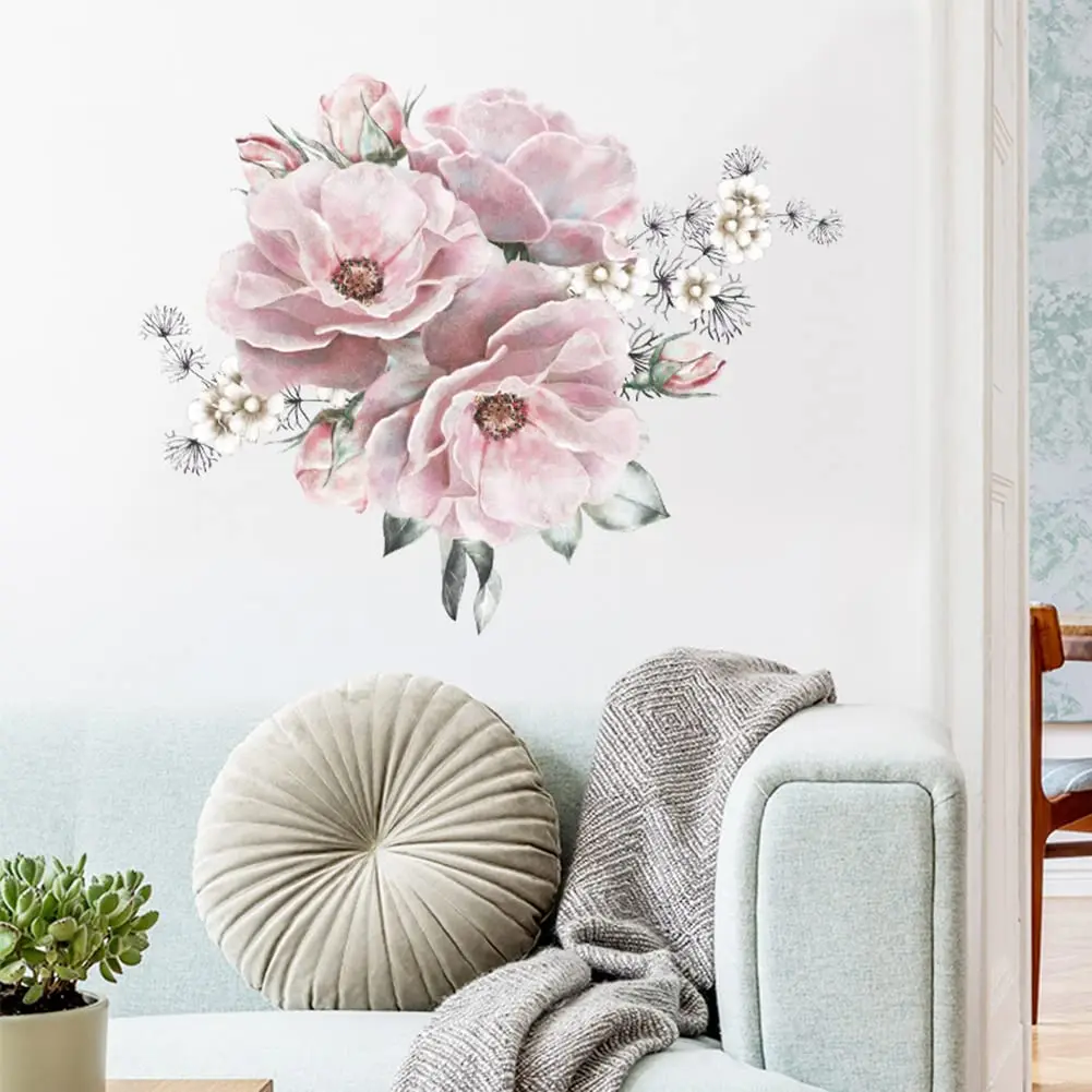

Peony Flower Wall Stickers Removable Wall Decals Home Decor For Bedroom Living Room Dropshipping