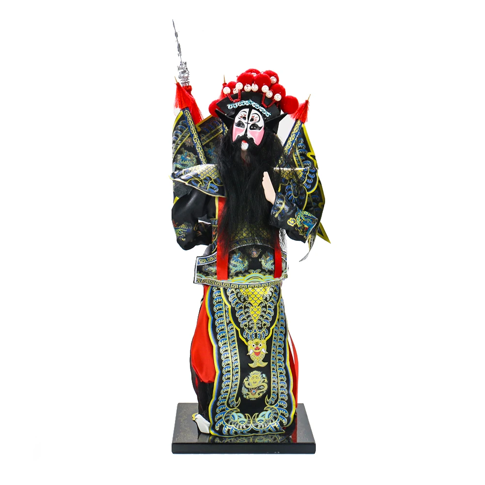 

Chinese Peking Opera Figure Zhang Fei Resin Decoration Handicrafts Sculpture Face Makeup Doll Ornaments Home Decor Special Gifts