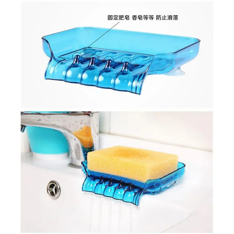 

Creative Soap Tray Colorful Waterfall Soap Dish Sponge Holder Drain Soap Box Plastic Bathroom Toilet Kitchen Rack Cases Useful