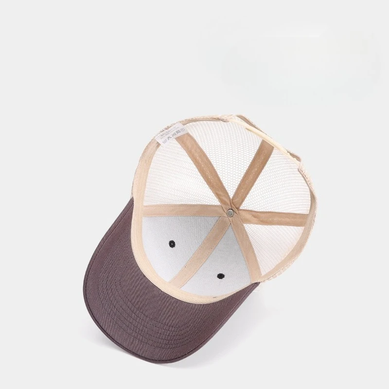 Neue Maßgefertigte Bedruckte Zweifarbige Mesh-Baseballkappe für Männer und Frauen Sommer Fünf-Panel Outdoor Sonnenschutz Bestickte Trucker-Mütze – Detail 8