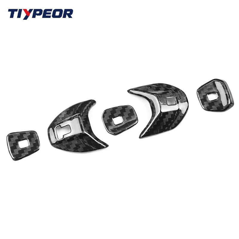 Tiypeor LHD Real Carbon Fiber Center Armrest Box Trim Cover Kit For Chevrolet Corvette C8 2022-2023 Sport Racing Interior Decora