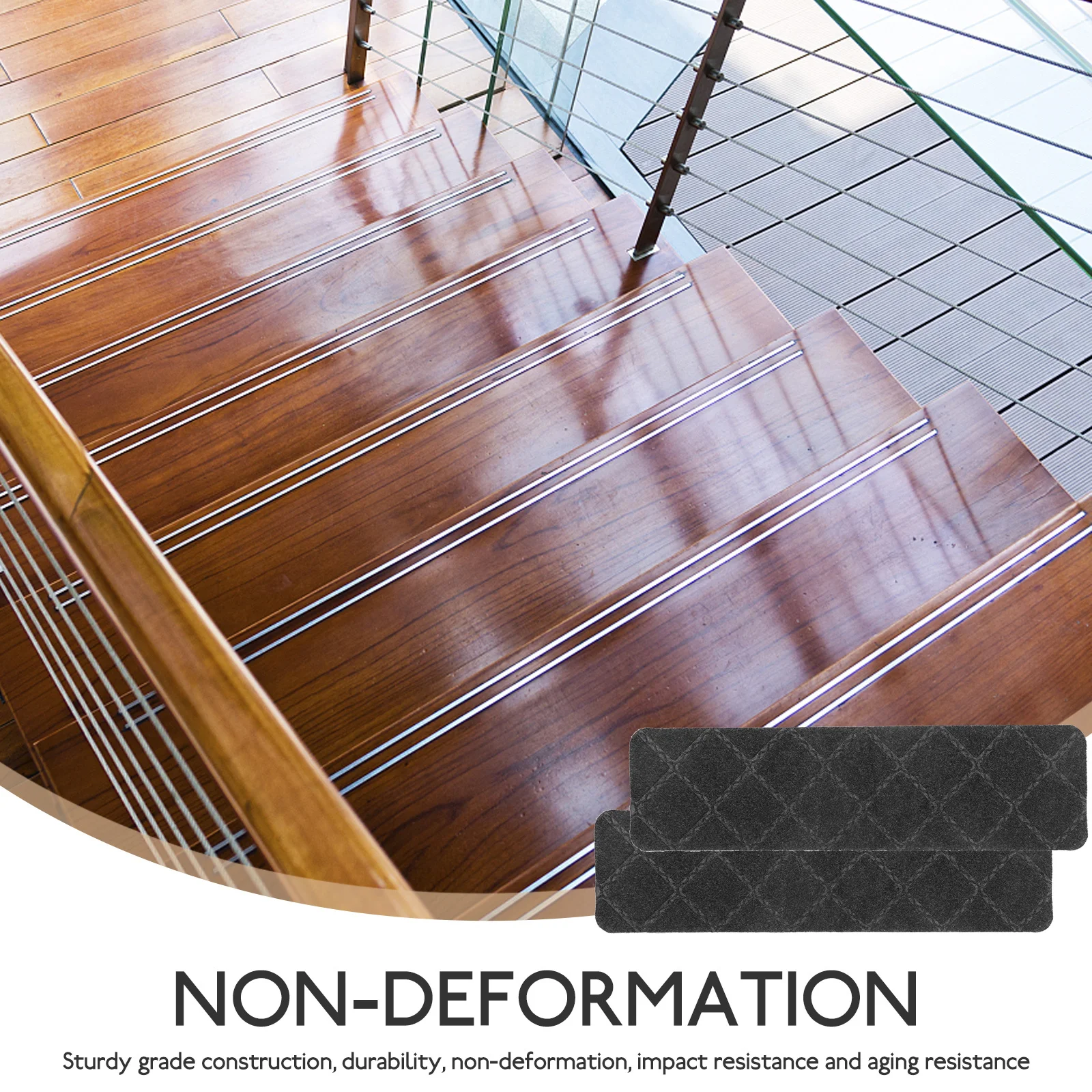 

5Pcs Wooden Stair Treads Self-Adhesive Carpet Nonslip Indoor Stair Runner Rug Durable Long-Lasting Carpet Treads for Wood Stairs