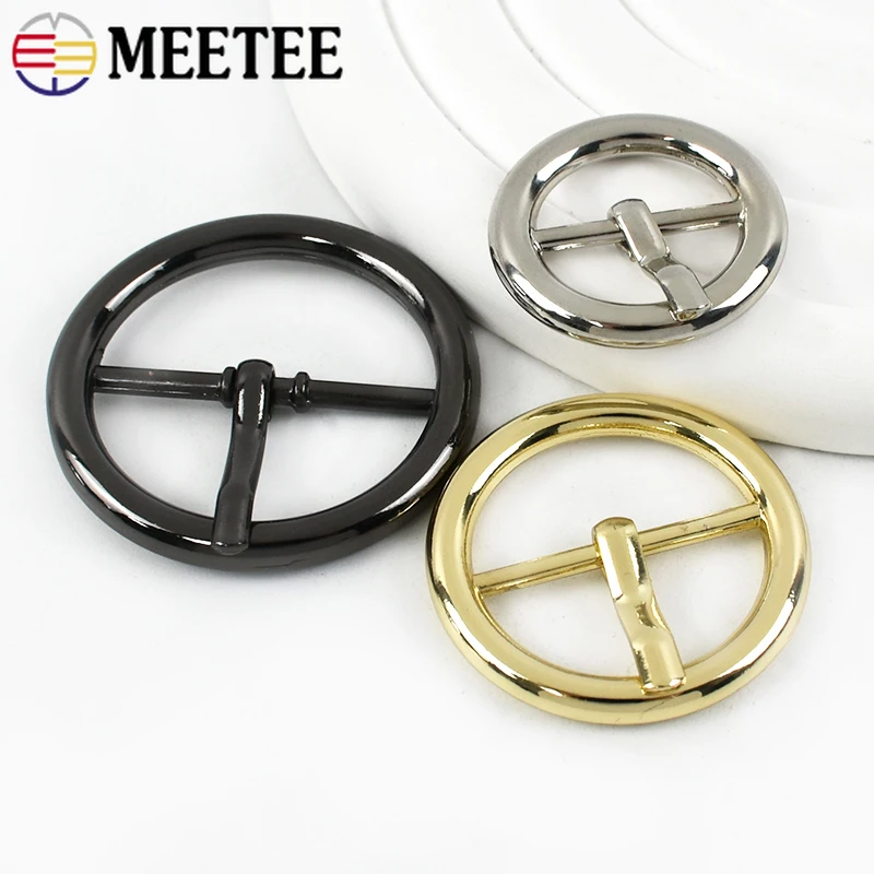 5/10Pcs 15-38mm Metal Belt Buckle Man Round Pin Buckles Bag Strap Adjust Clasp Clothes Decor Hook DIY Leather Craft Accessories