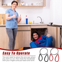 HLES 2 Pcs PVC Pipe Cable Saw Stainless Steel Wire Saw Hand Pocket String Rope Saw Emergency Survival Wire Saw Cutting Tool