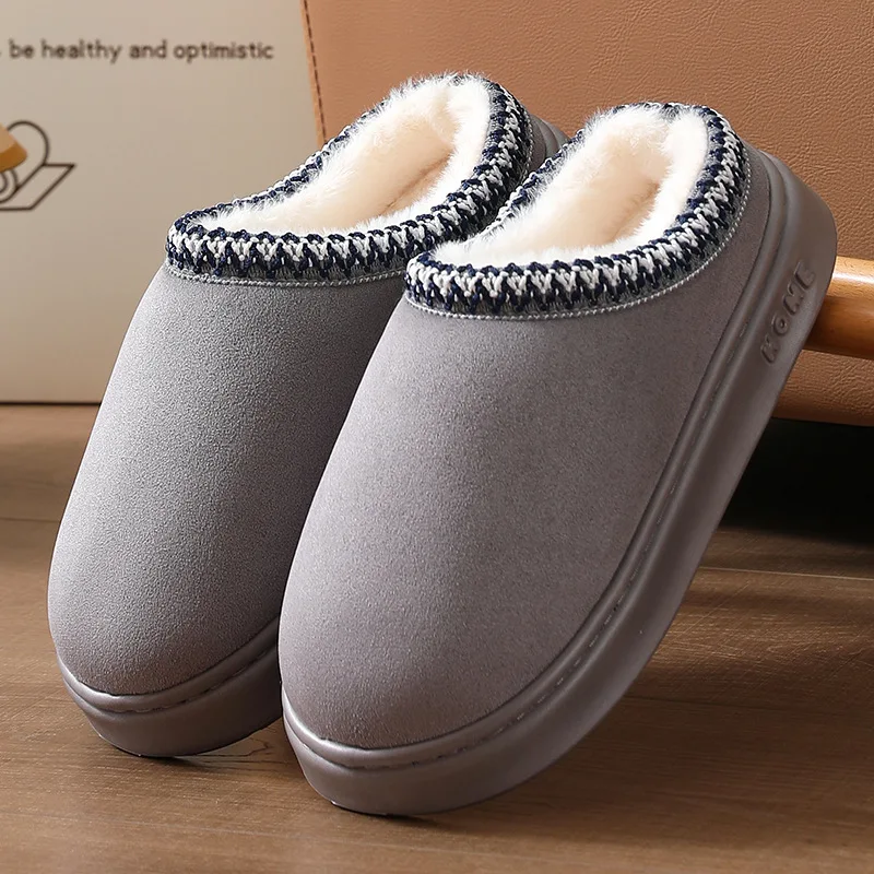 Stivali da neve con plateau da donna - Scarpe da esterno calde Comfort antiscivolo, Pantofole invernali con suola piatta ispessita Marrone W