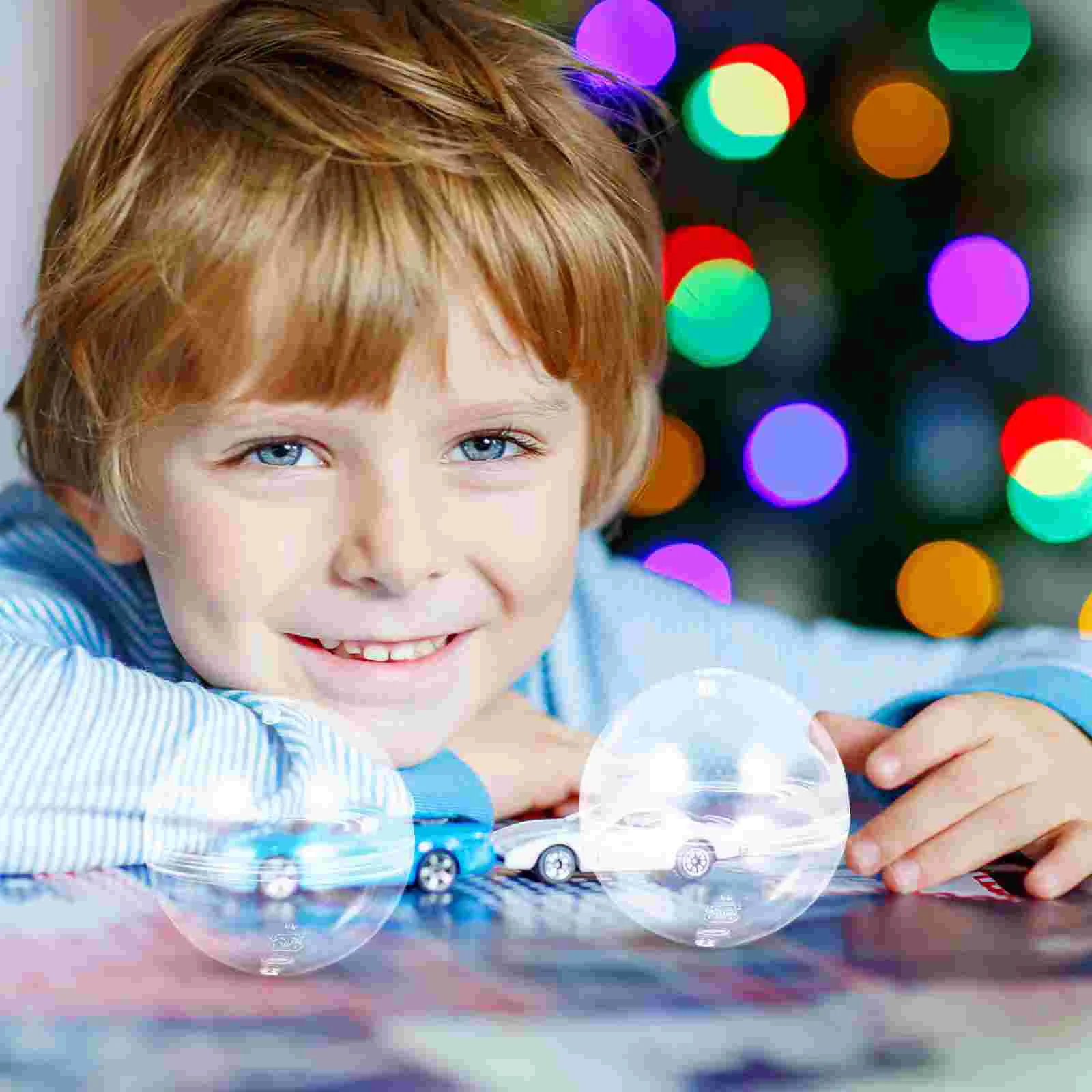 10 Pcs Shell Plastic Ball Decor Fillable Easter Eggs Gumballs Basket