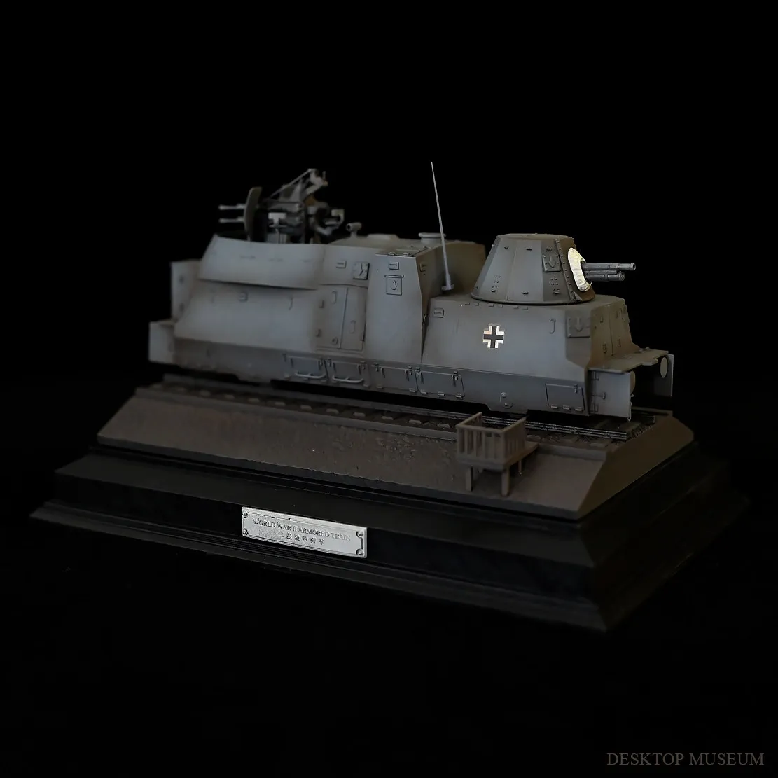 Handcrafted Resin WWII Armored Train Model A Finished Diorama Display Base Length 165mm
