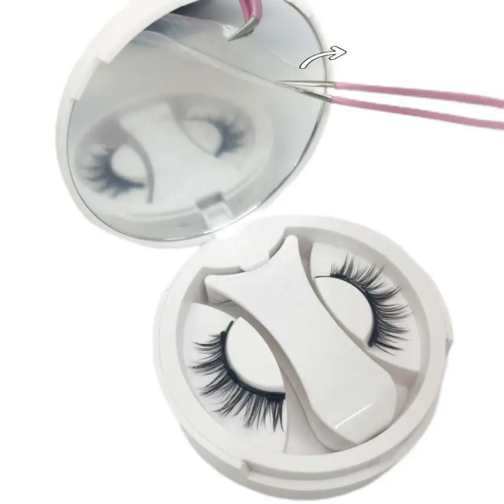 CAT EYE Magnetic ขนตาปลอมแต่งหน้าติดทนนานกาวฟรีขนตาปลอมพร้อมกระจก Fluffy False Eyelash กลุ่ม