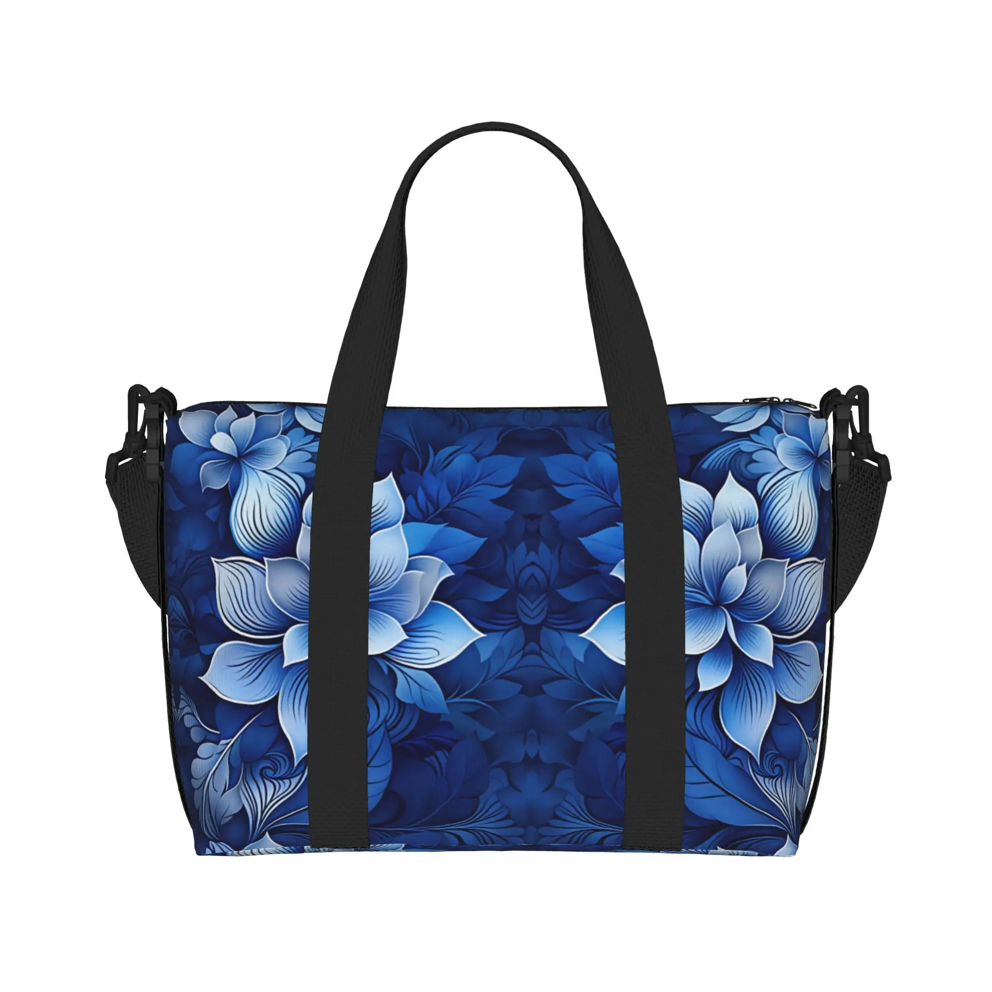 Custom Luxury High 3D Floral Beach Tote Bag Women Extra Large Gym Carry On Fashion Trend 3D Flowers Travel Shopping Bags