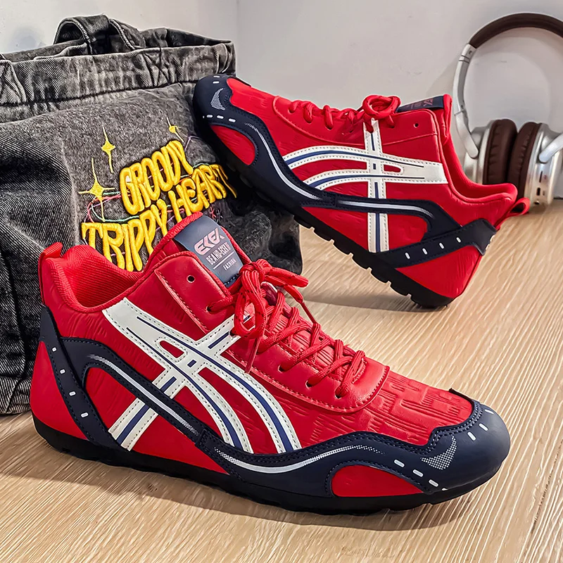 

Street Style Casual Sneakers Men Designer Shoes Red Lace-up Original Men's Sneakers Outdoor Non-slip Sports Shoes Man Trainers