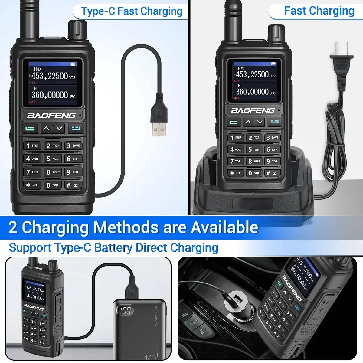 Baofeng UV-17E Airband Walkie-Talkie Drahtlose Kopierfrequenz Langstrecken-Typ-C NOAA AM Tragbares UV-5R Ham-Funkgerät – Detail 23