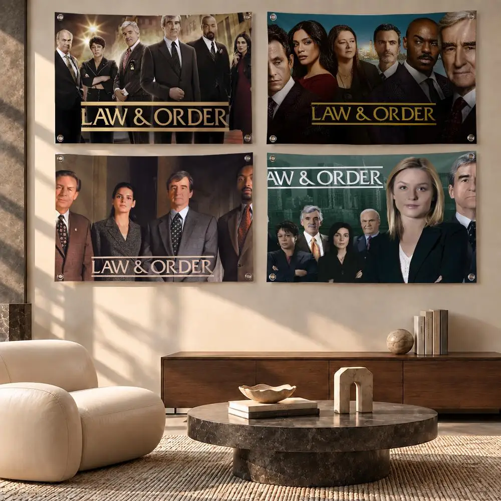 Law & Order Crime Police TV Drama Flags Festive Decorative Banner for Camping, Family Parties & Garden Wall Decor, Great Gift