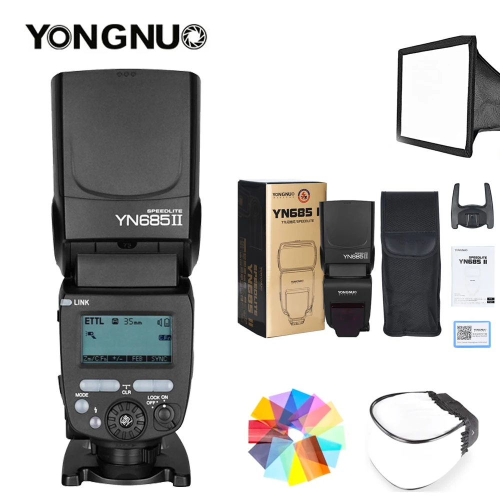 

YONGNUO YN685 II YN-685 II Wireless HSS TTL Flash Speedlite Kit for Canon + YN622C-TX Trigger Transeiver Filter + Diffusor