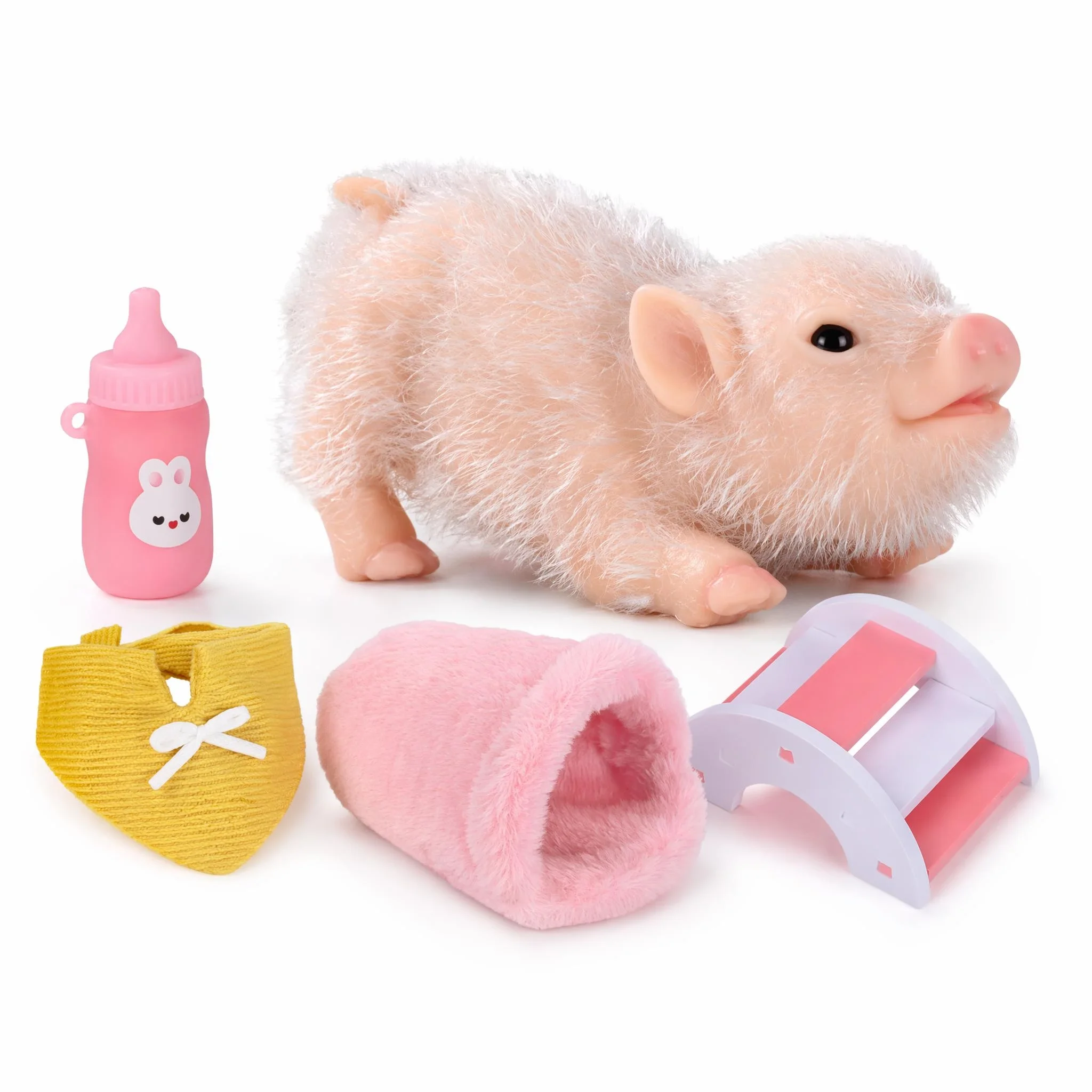 3Inch Silicone Piglet Soft Cute Mini Realistic Animals with Accessories Lifelike Reborn Newborn Pig Doll Decompression Toy Gift