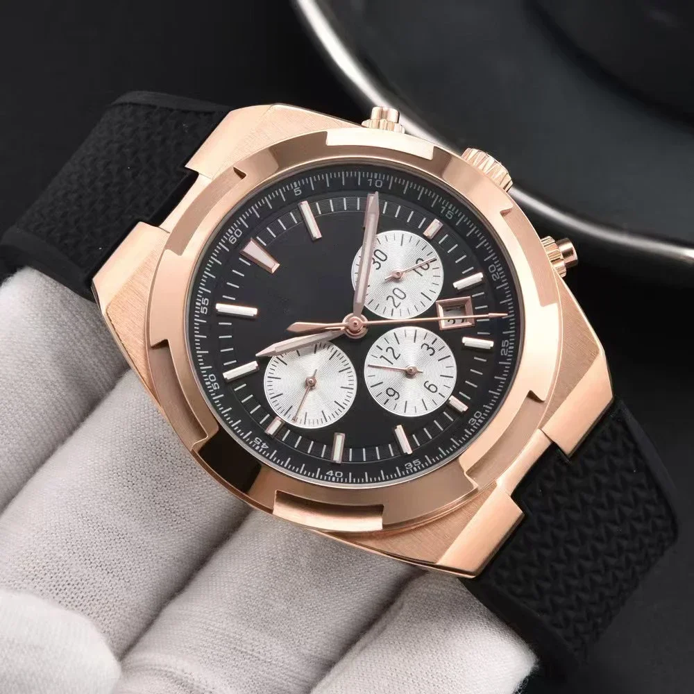 2025VIP 41mm Men's Luxury Mechanical Watch, stainless steel black rubber sapphire, high-quality casual wristwatch view 6