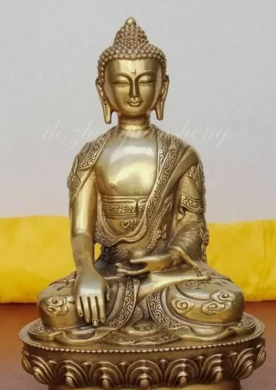 Tibet Old Temple God Buddhis shakyamuni bronze copper buddha statue Dragon