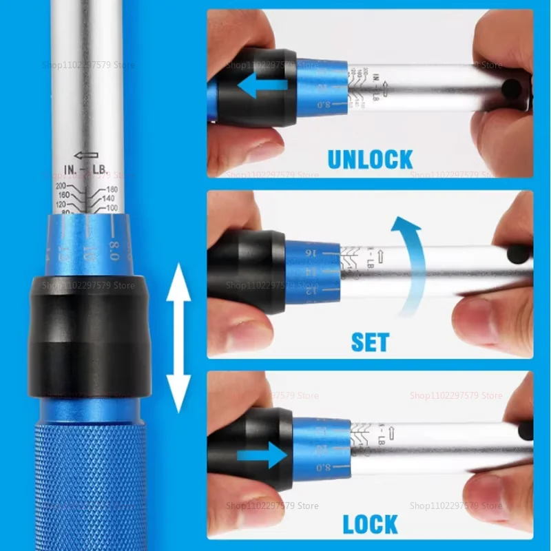10-60N.m مفتاح العزم 3/8 بوصة مربع محرك الدقة قابل للتعديل السيارات دراجة أداة عالية الدقة مفتاح عزم الدوران للسيارة