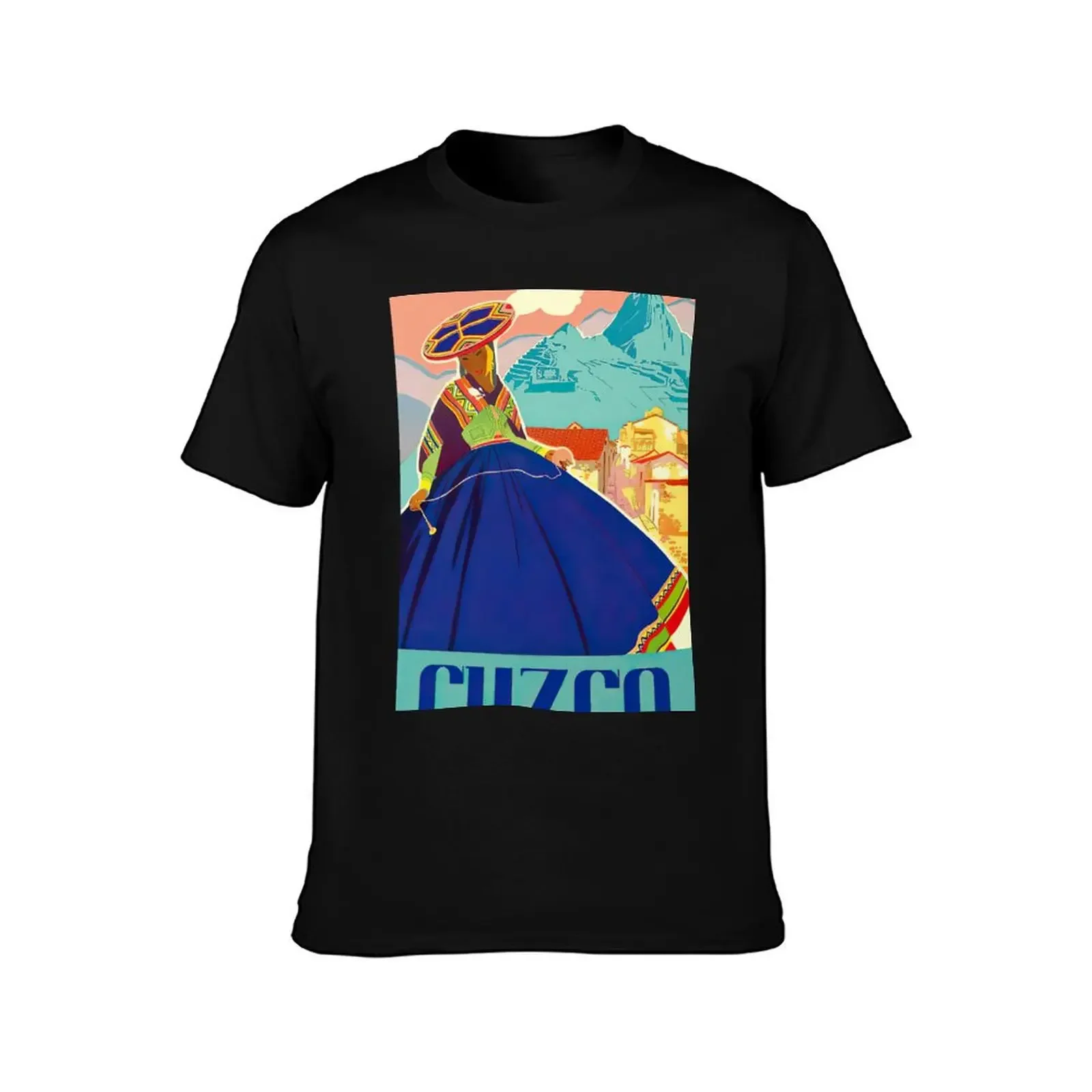 Cuzco Peru Vintage Travel Poster T-Shirt customs baggy shirts plus sizes shirts men