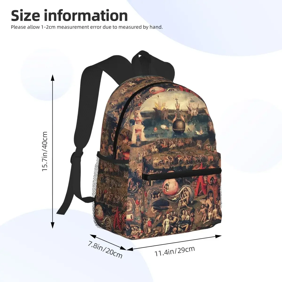The Big Eyes Classic Artwork Of Hieronymus Bosch Student Backpack School Bag Hiking Daypack for Boys Girls Bookbag Shoulder Bags