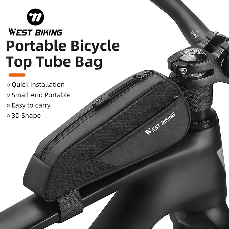 

WEST BIKING Mini Bicycle Bag Portable Frame Front Tube Cycling Bag Tools Storage MTB Road Pannier Ultralight Cycling Accessories