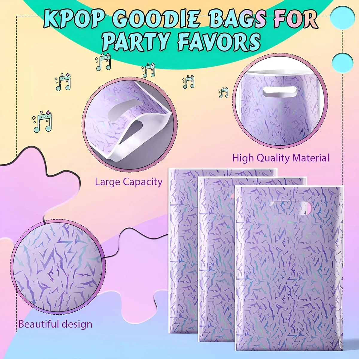 10/20 Stück K-Pop-Themen Anime-Party-Geschenktüten, geeignet für Musikpartys, Geschenktüten für Sänger-Geburtstage, dekorative Konzertdekorationen – Detail 6