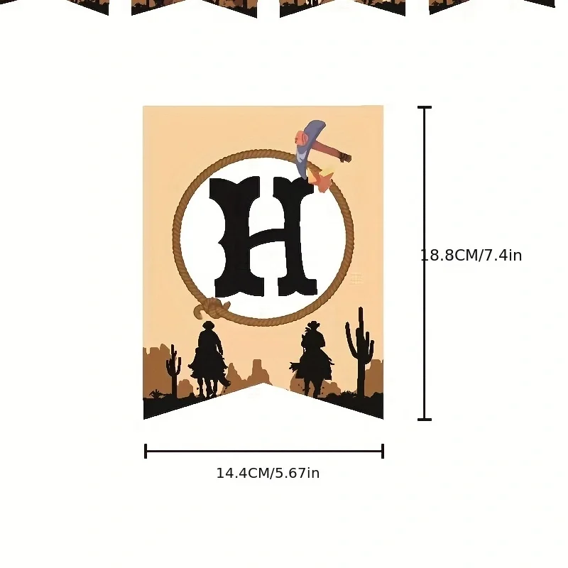 The flag of the Western Cowboy-themed party set is raised