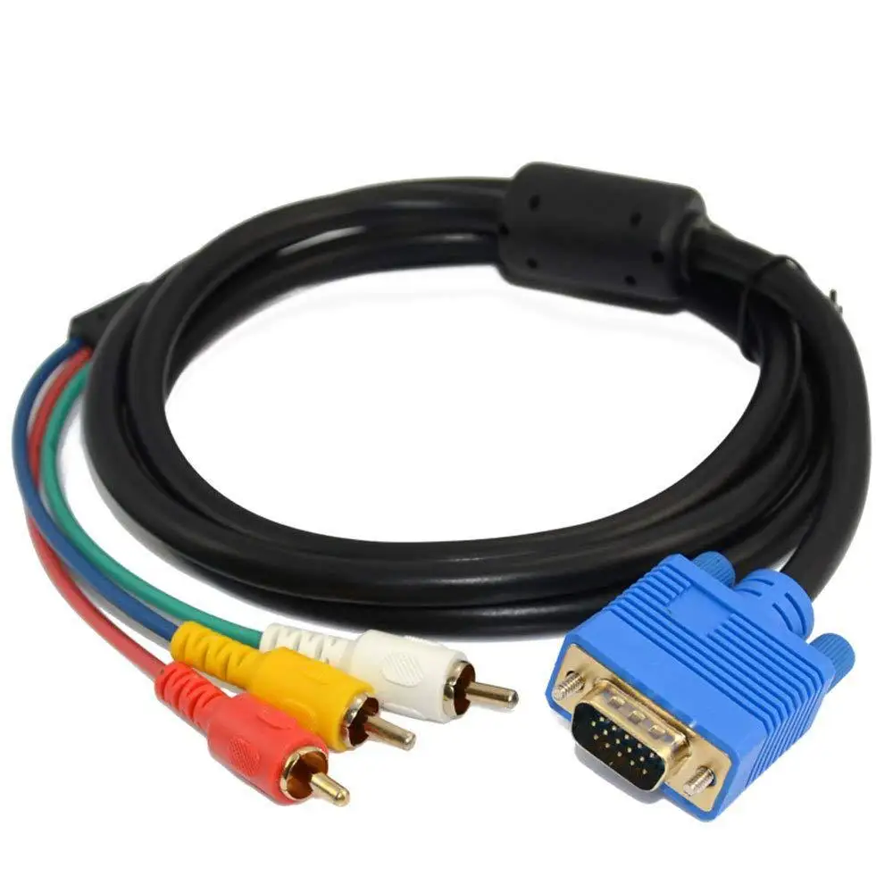 VGA do 3 RCA męski komponent AV konwerter wideo kabel Adapter PC TV HDTV