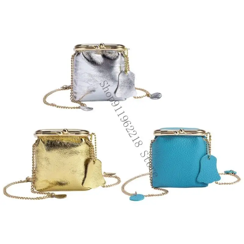 Embrague cuero premium con correa cadena desmontable y diseño múltiples compartimentos 066F